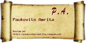 Paukovits Amrita névjegykártya